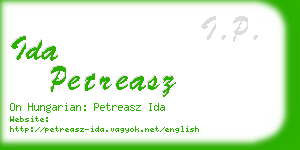 ida petreasz business card